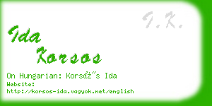 ida korsos business card